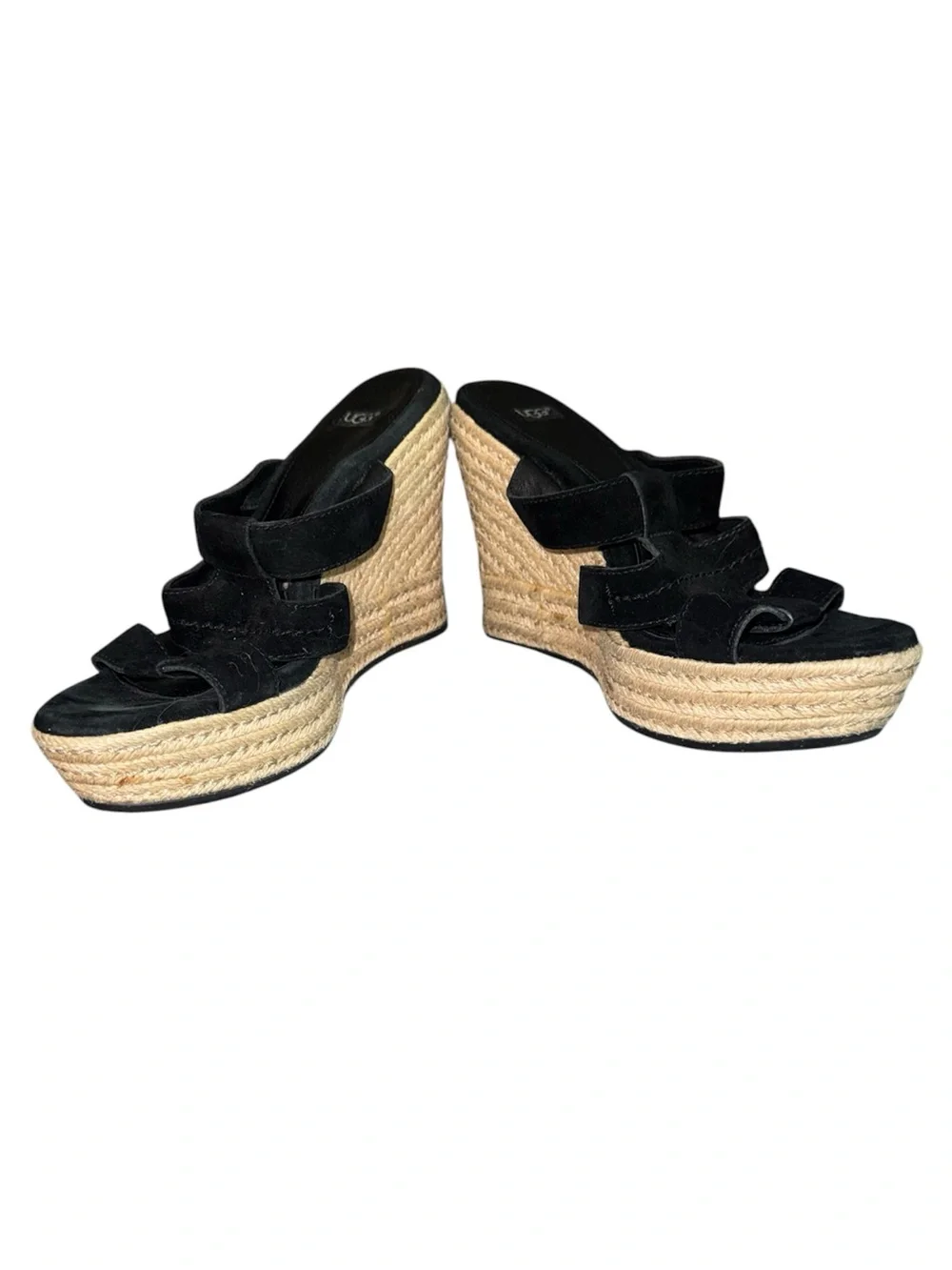 UGG Tawnie Women's BLACK SUEDE Espadrille Strappy 4+
